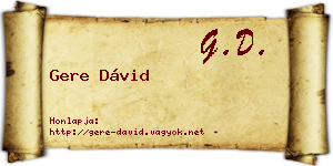 Gere Dávid névjegykártya